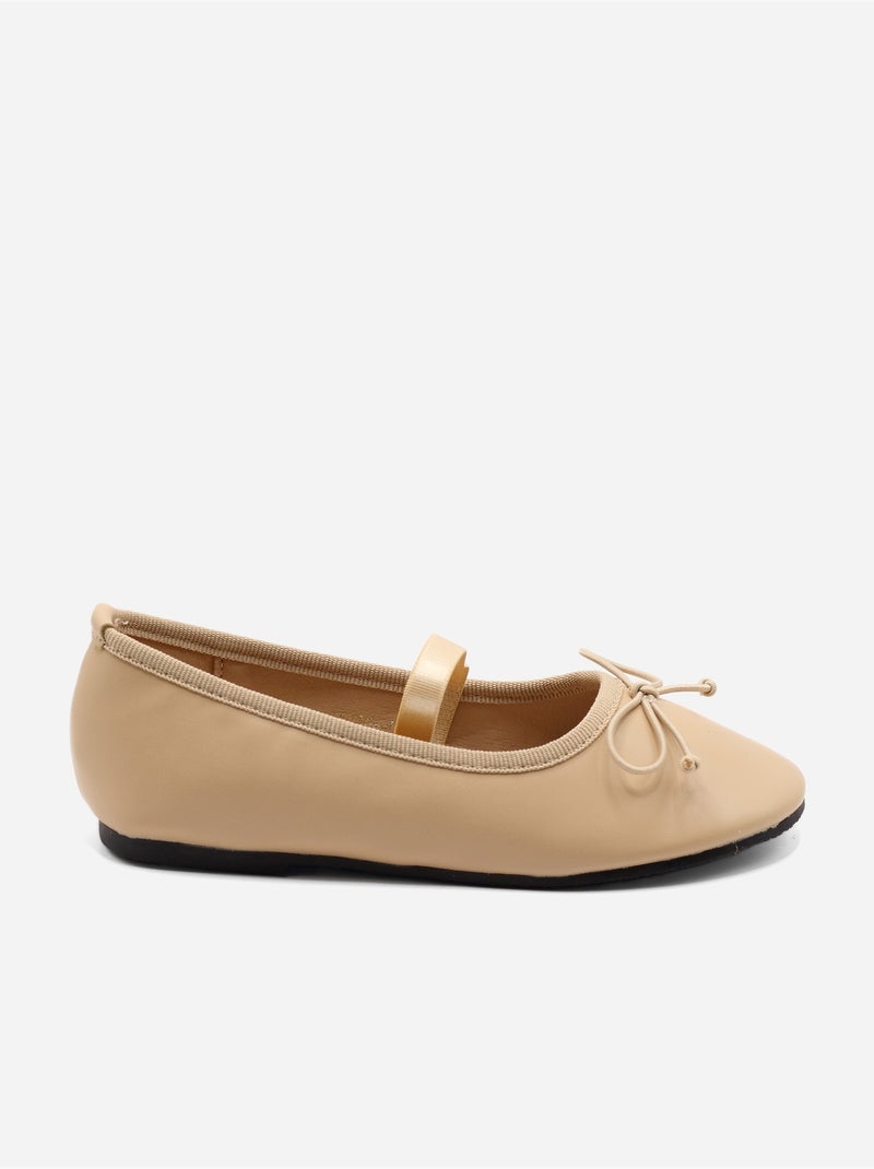Bailarinas con un lazo decorativo Crema - Kiabi