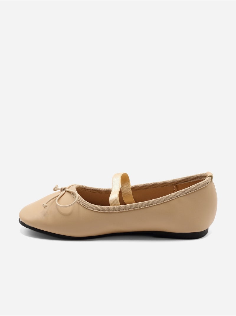 Bailarinas con un lazo decorativo Crema - Kiabi