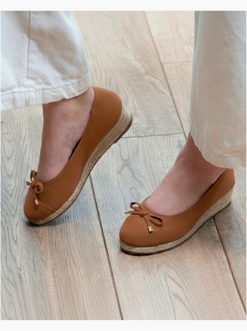 Bailarinas con un tacón de 4 cm, muy cómodo Camel - Kiabi