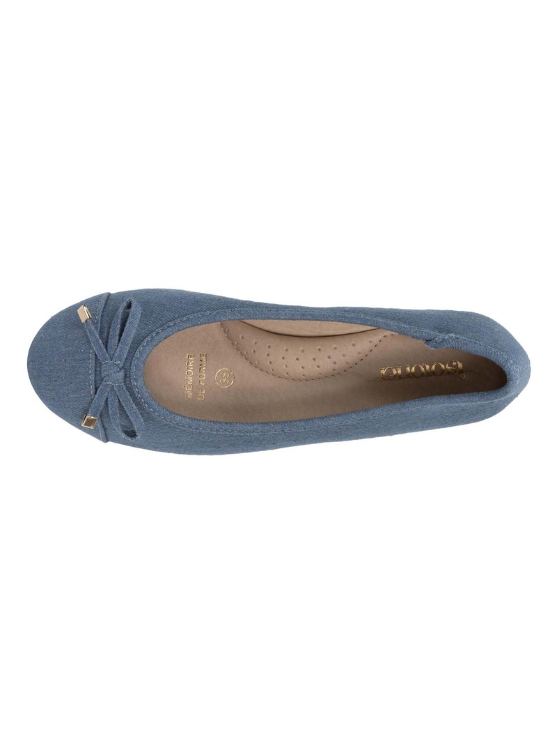 Bailarinas con un tacón de 4 cm, muy cómodo  Isotoner Azul Azul - Kiabi