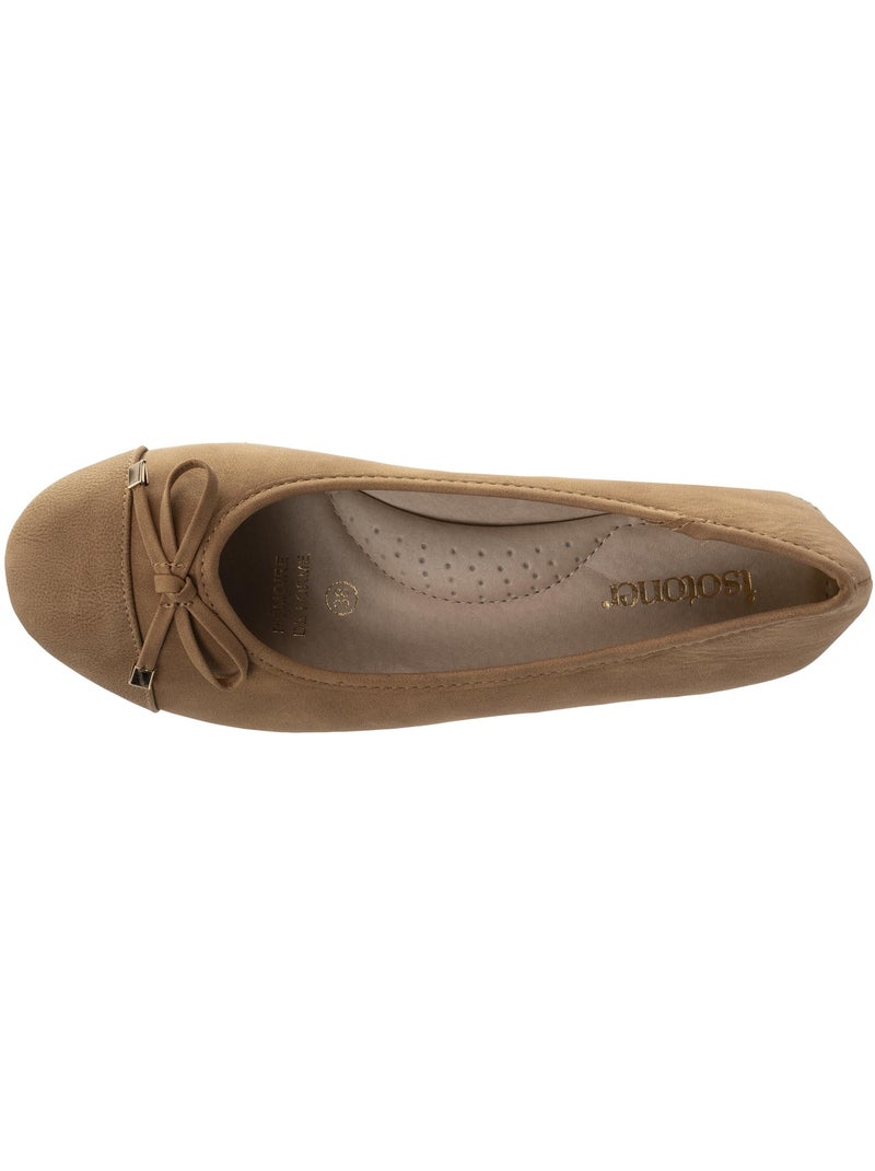 Bailarinas con un tacón de 4 cm, muy cómodo  Isotoner Camel - Kiabi