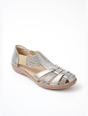 Bailarinas confort anchas de piel con elástico - Afibel