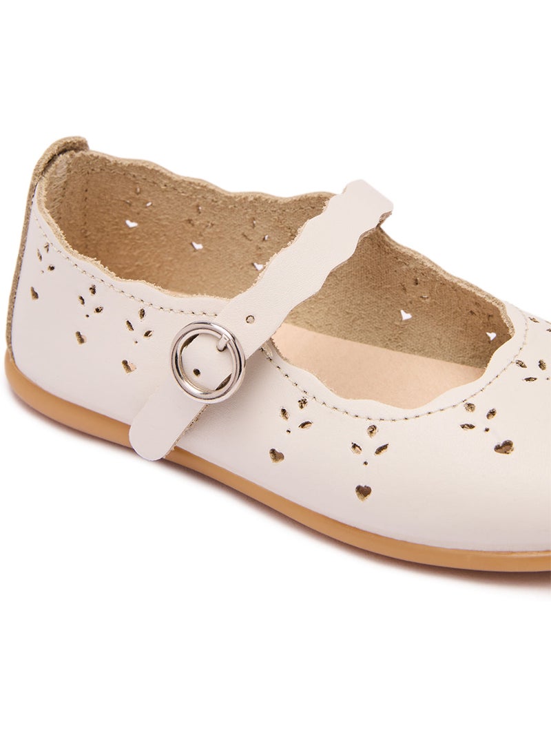 Bailarinas conguitos floral Beige - Kiabi