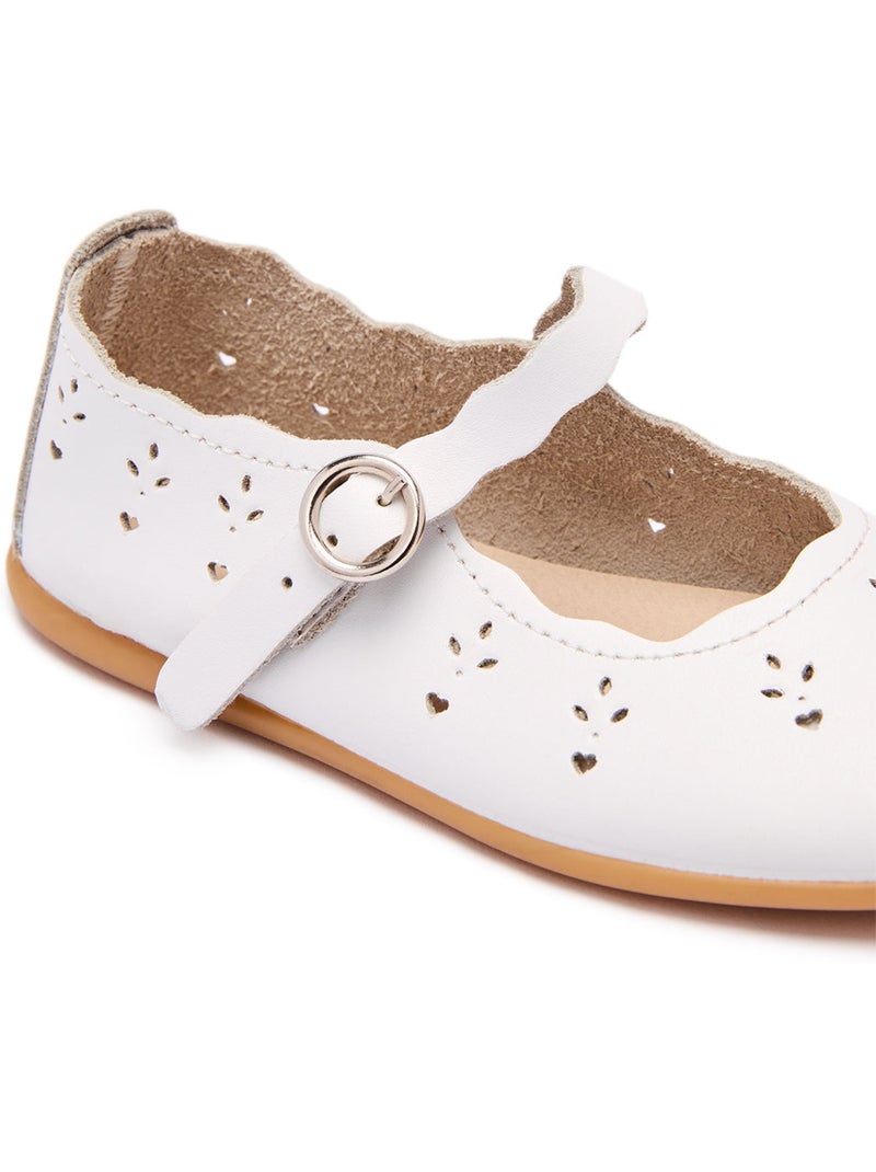 Bailarinas conguitos floral Blanco - Kiabi