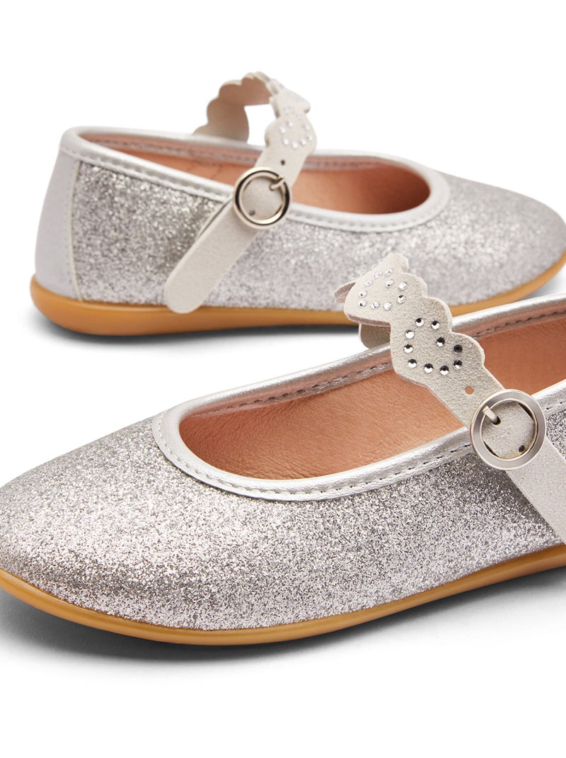 Bailarinas conguitos glitter Plata - Kiabi