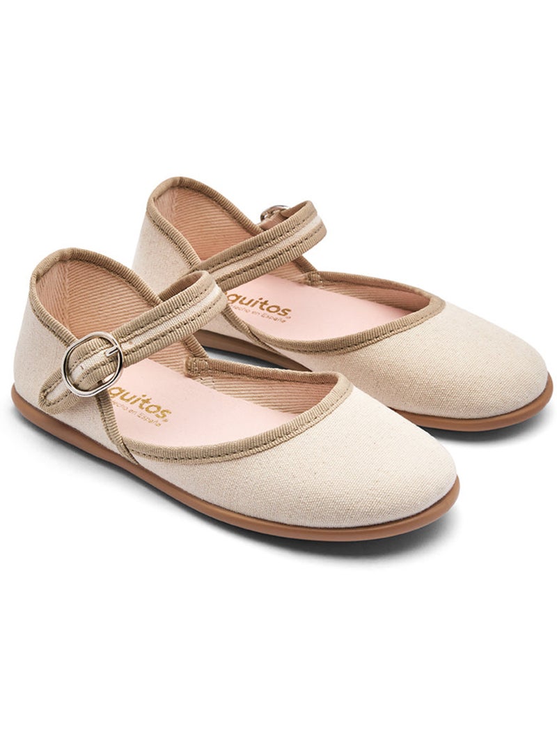 Bailarinas conguitos lazo hebilla Beige - Kiabi