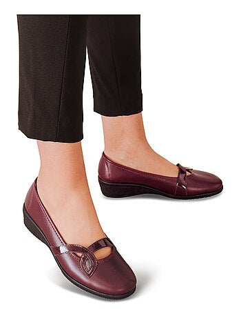 Bailarinas cruzadas confort anchas de piel