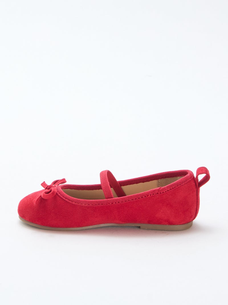 Bailarinas de ante sintético con tira Rojo - Kiabi