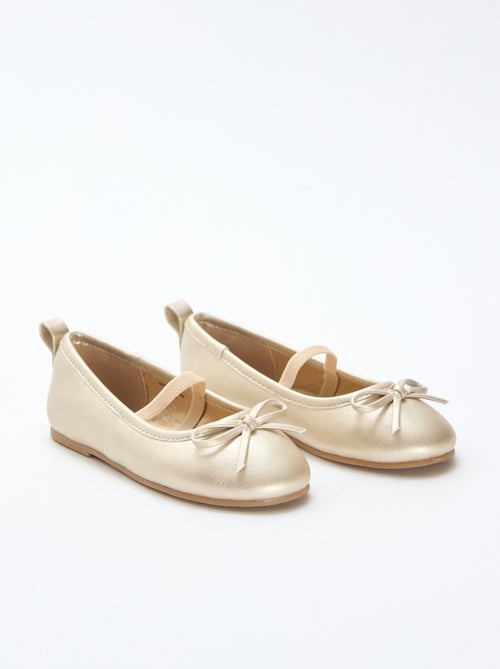 Bailarinas de imitación de cuero con tira - Kiabi