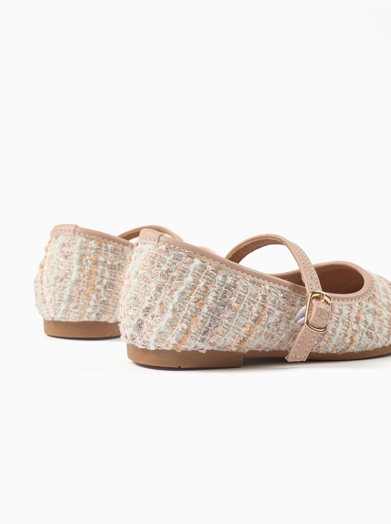 Bailarinas de tweed con tira Rosa claro - Kiabi