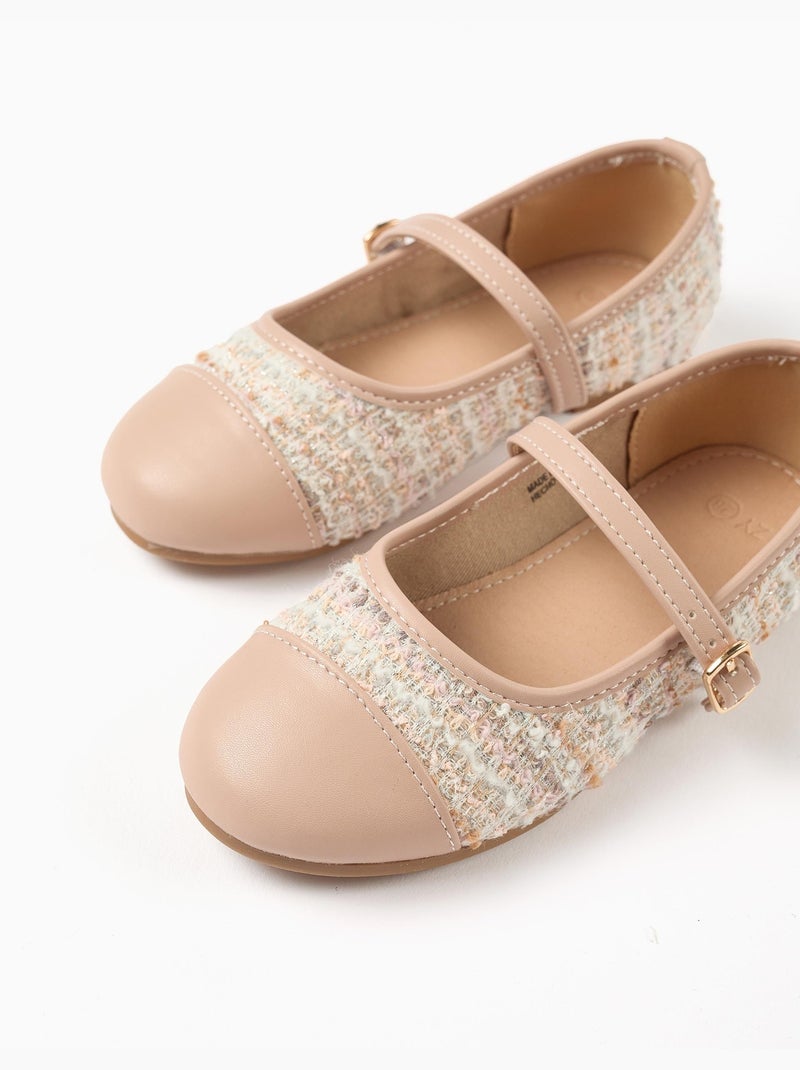 Bailarinas de tweed con tira Rosa claro - Kiabi