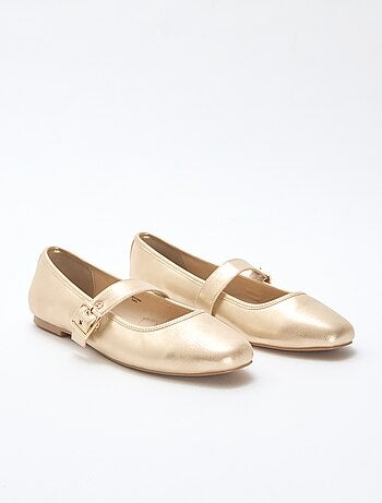 Bailarinas doradas con tiras