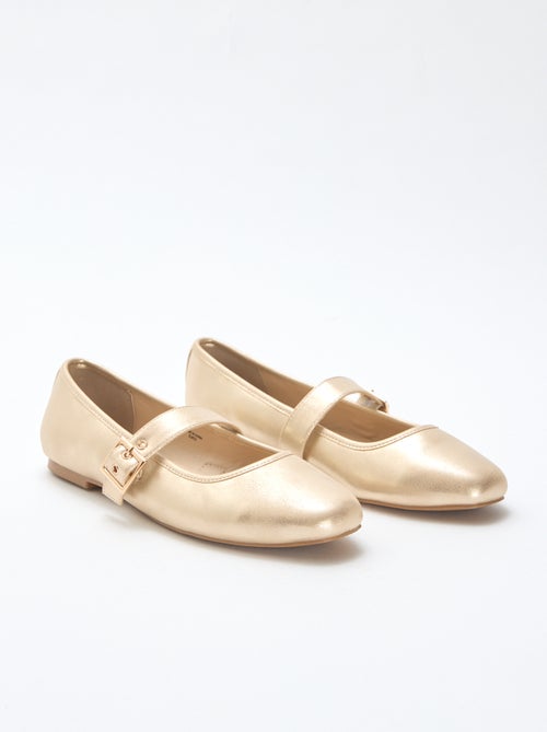 Bailarinas doradas con tiras - Kiabi