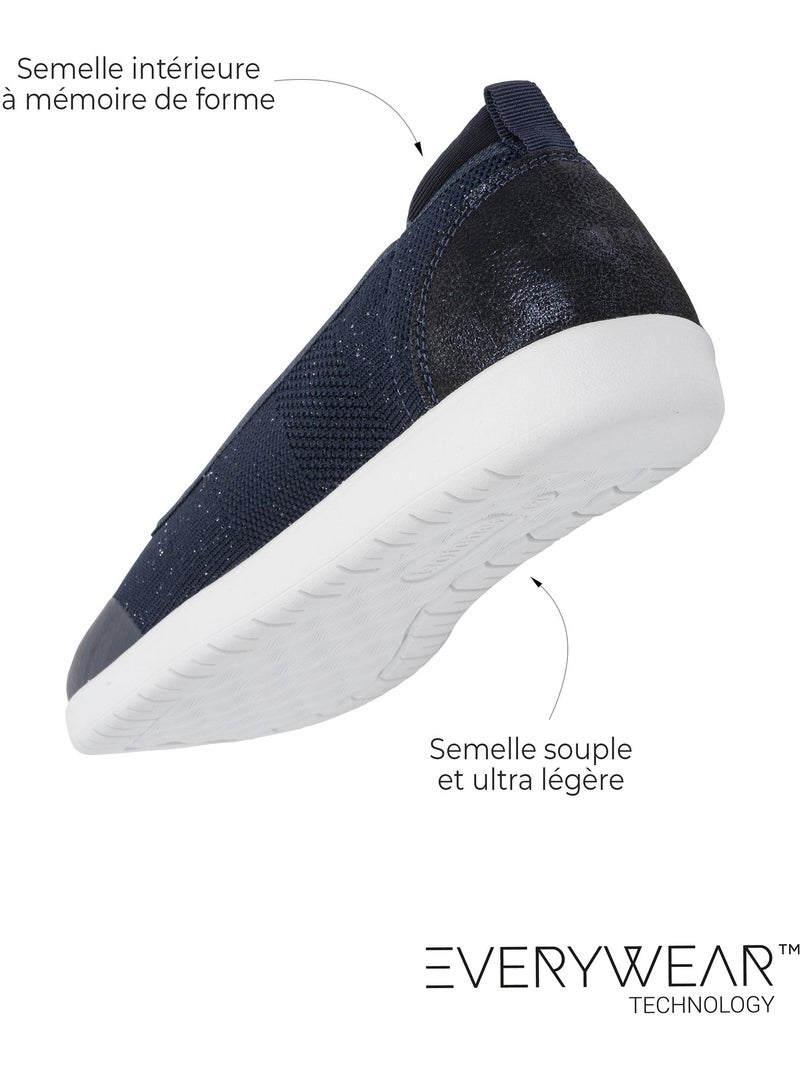 Bailarinas fácil de poner, suela con memoria de forma, cómoda y ligera  isotoner Azul oscuro - Kiabi