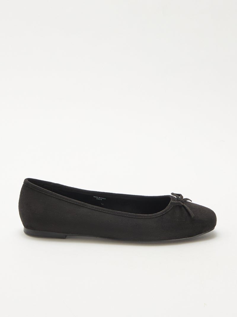 Bailarinas lisas de antelina Negro - Kiabi