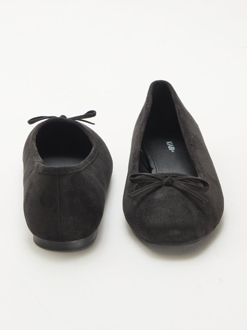 Bailarinas lisas de antelina Negro - Kiabi