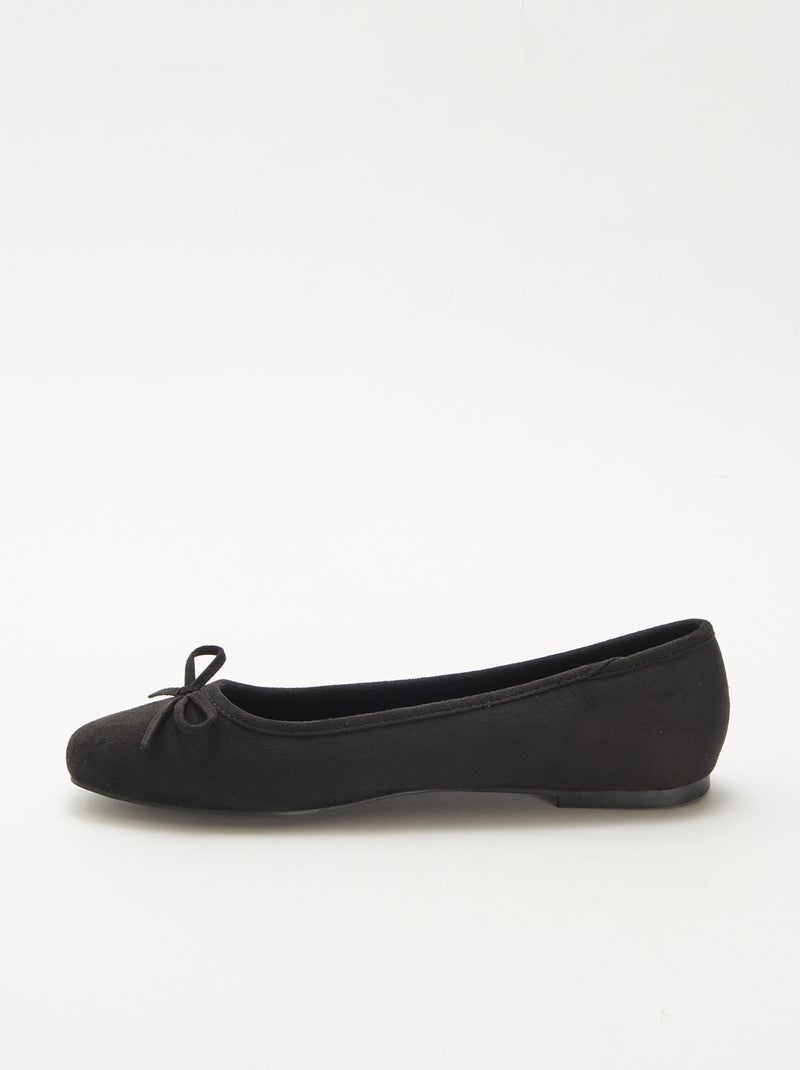 Bailarinas lisas de antelina Negro - Kiabi