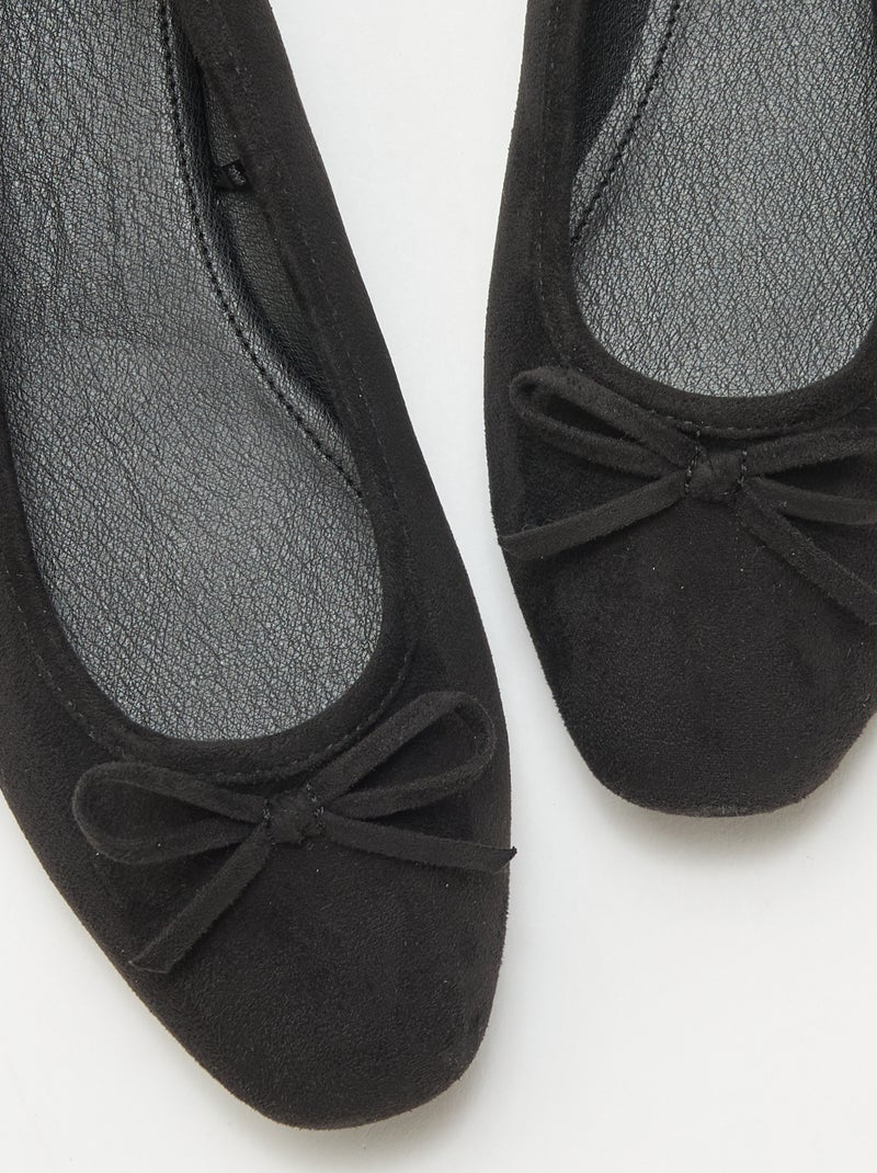 Bailarinas lisas de antelina Negro - Kiabi