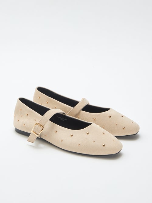 Bailarinas planas de antelina - Kiabi