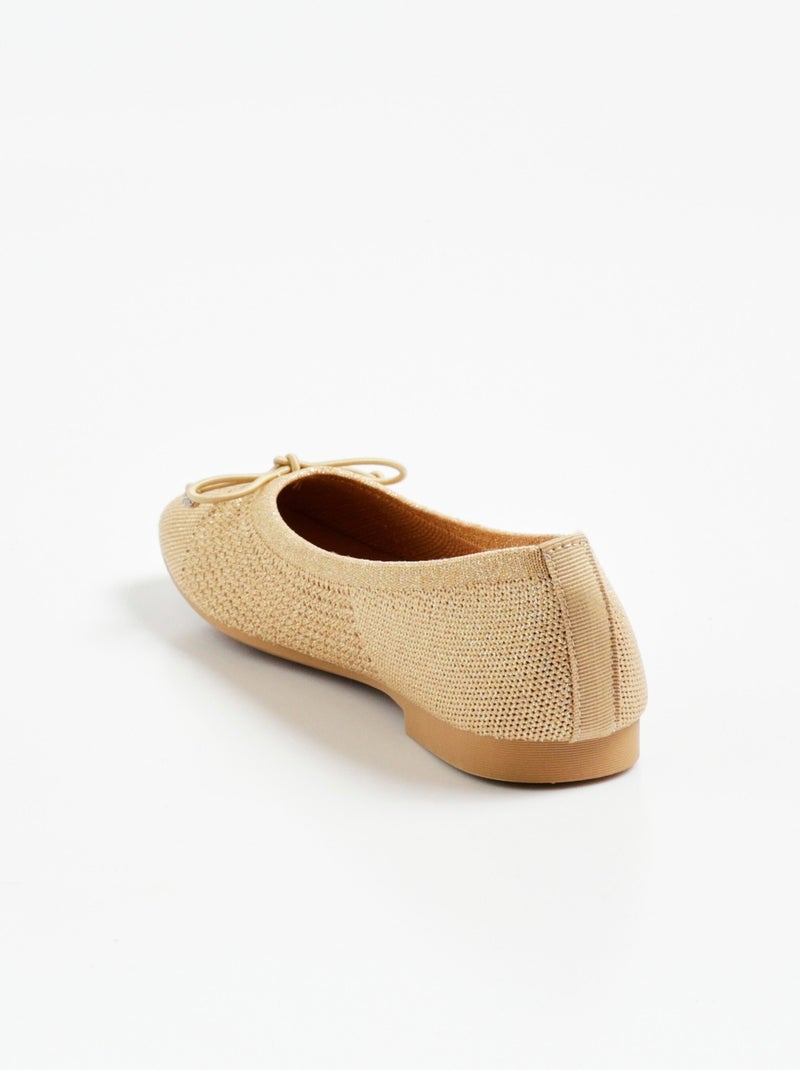 Bailarinas planas de malla iridiscente - AFIBEL Beige - Kiabi