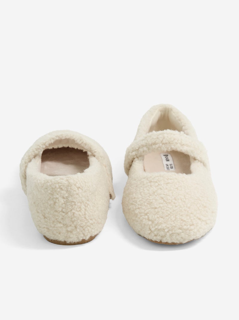 Bailarinas planas de punto rizado Beige - Kiabi