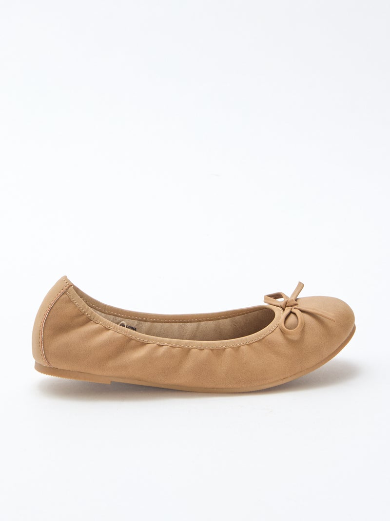 Bailarinas planas lisas Marron - Kiabi