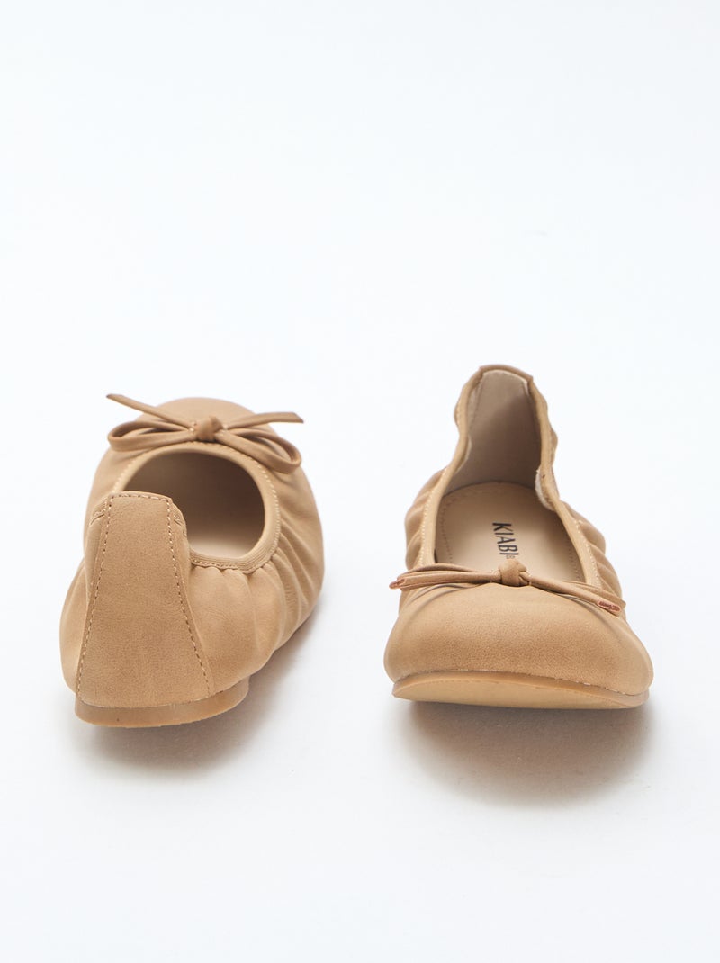 Bailarinas planas lisas Marron - Kiabi