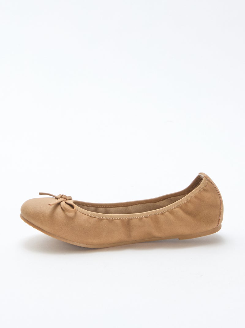 Bailarinas planas lisas Marron - Kiabi