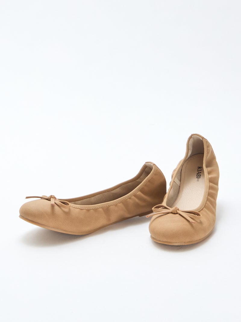 Bailarinas planas lisas Marron - Kiabi