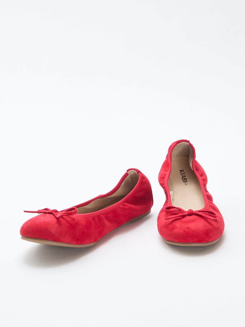 Bailarinas planas lisas Rojo - Kiabi