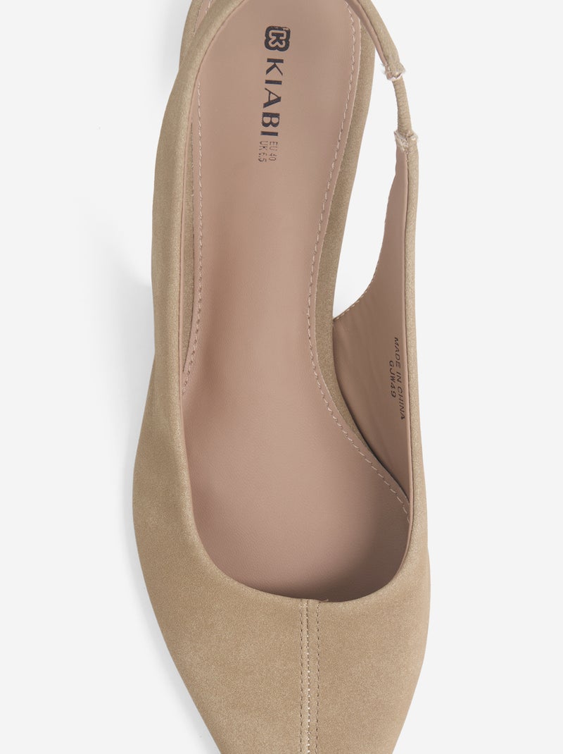 Bailarinas sling lisas Marron - Kiabi