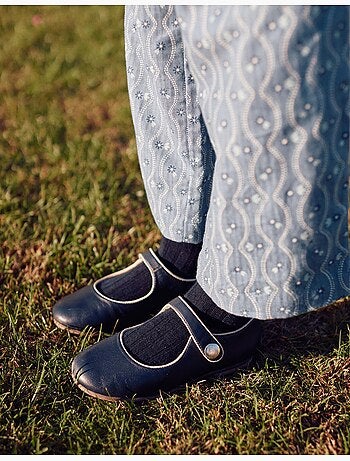 Bailarinas t-bar de piel