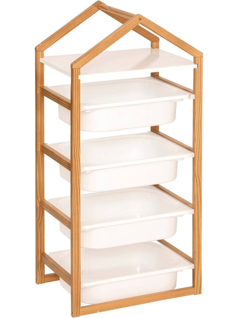 Bako blanco 4 estantes 43x94,5cm Blanco - Kiabi