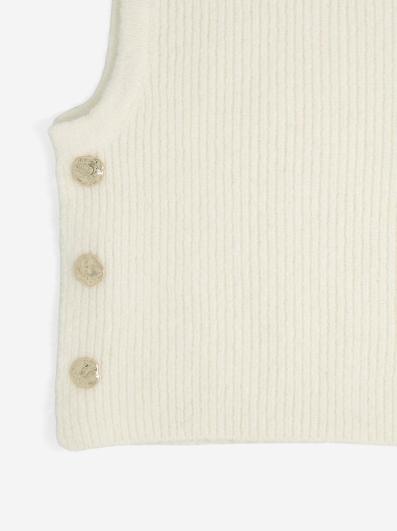 Balaclava de punto con botones dorados Beige - Kiabi