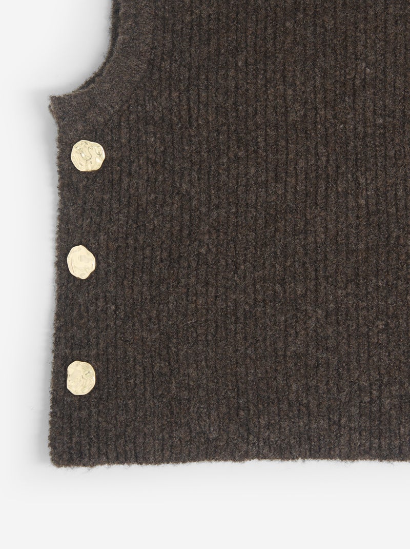 Balaclava de punto con botones dorados Marron - Kiabi