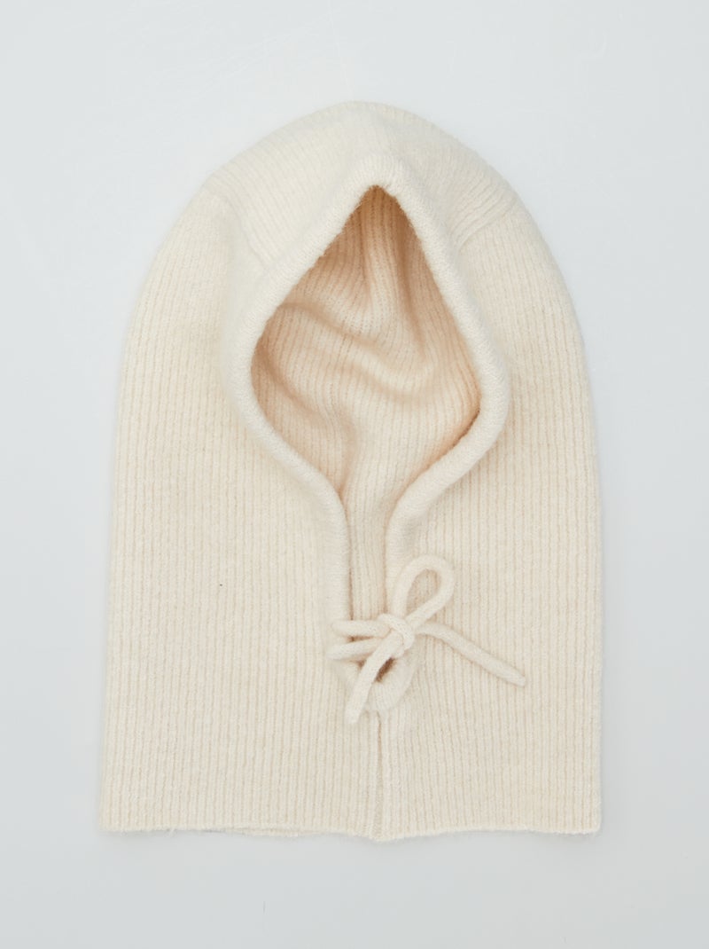 Balaclava de punto liso BLANCO - Kiabi