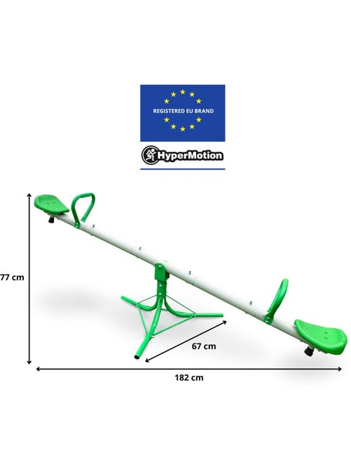 Balancín infantil jardín 2 en 1 giratorio 360° para 2 niños exterior – HyperMotion - Kiabi