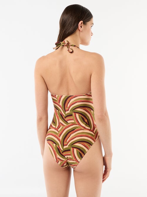 Bañador 1 pieza bandeau estampado - Kiabi