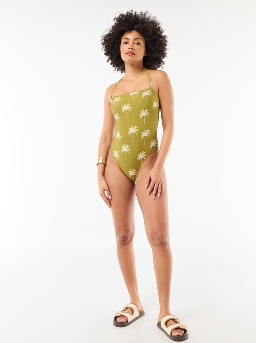 Bañador 1 pieza bandeau estampado - Kiabi