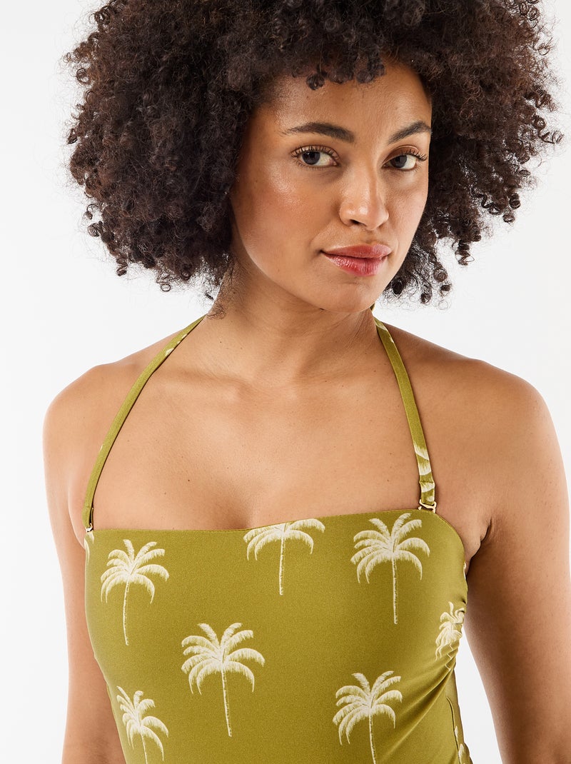 Bañador 1 pieza bandeau estampado Verde - Kiabi