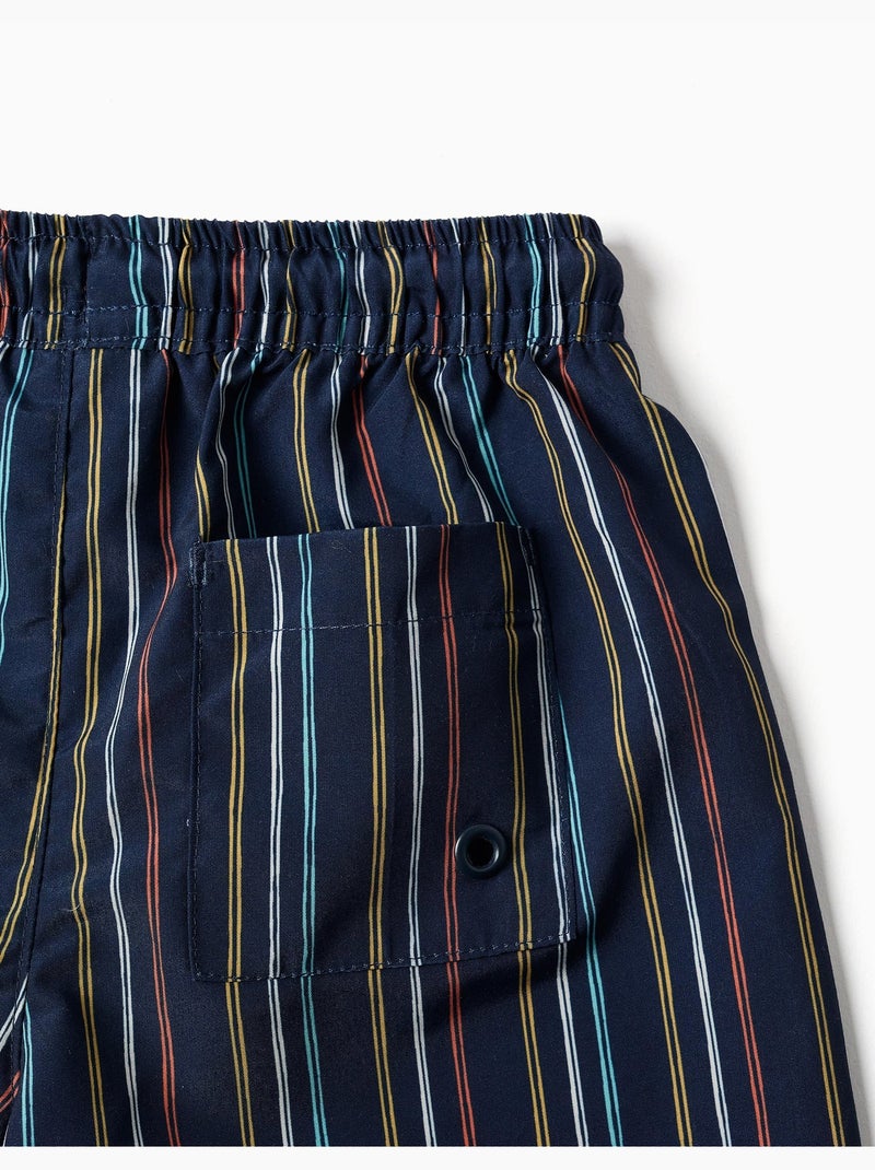 Bañador a rayas con cordón Azul oscuro - Kiabi