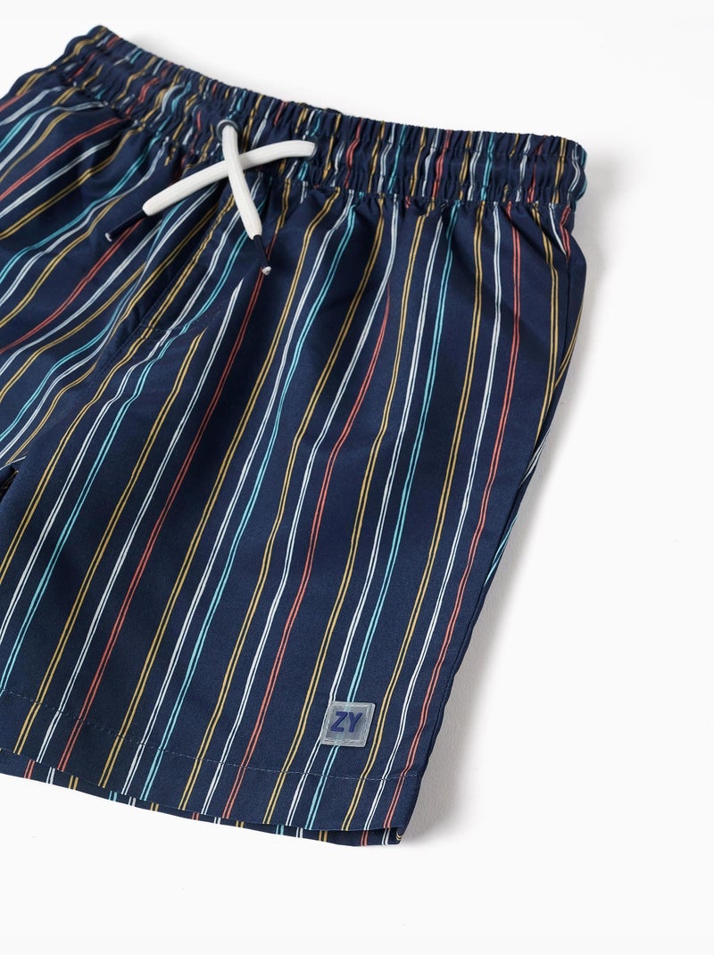 Bañador a rayas con cordón Azul oscuro - Kiabi