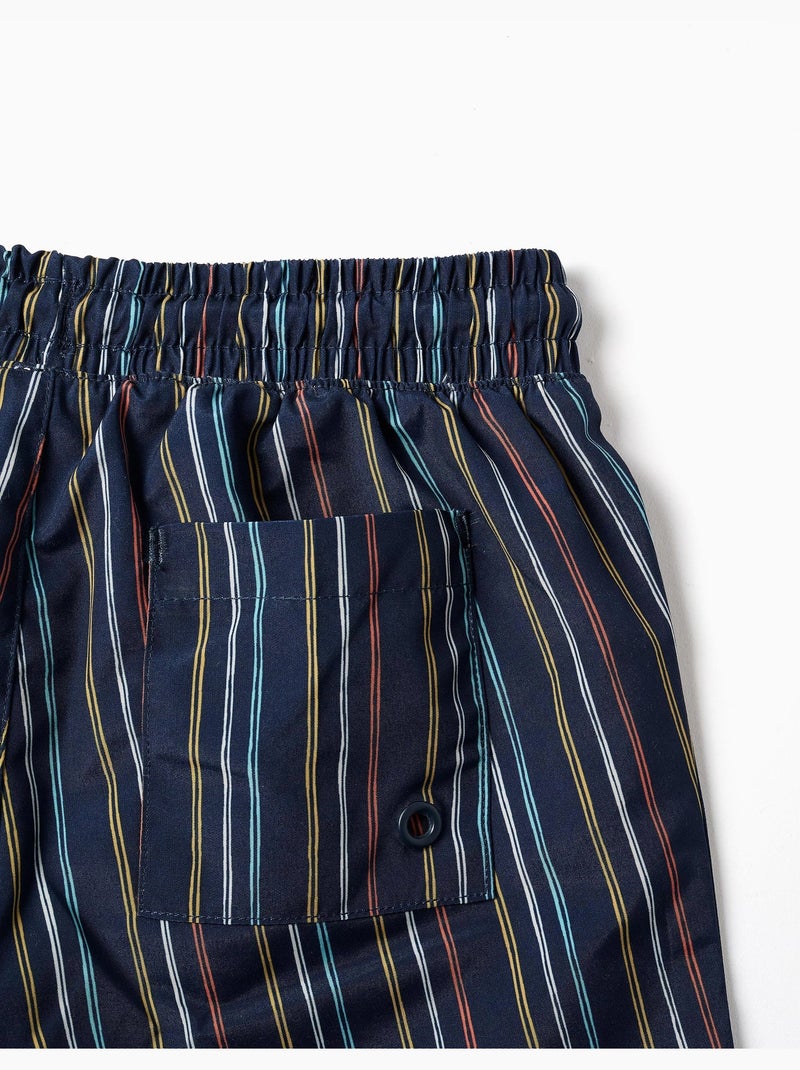 Bañador a rayas con cordón Azul oscuro - Kiabi