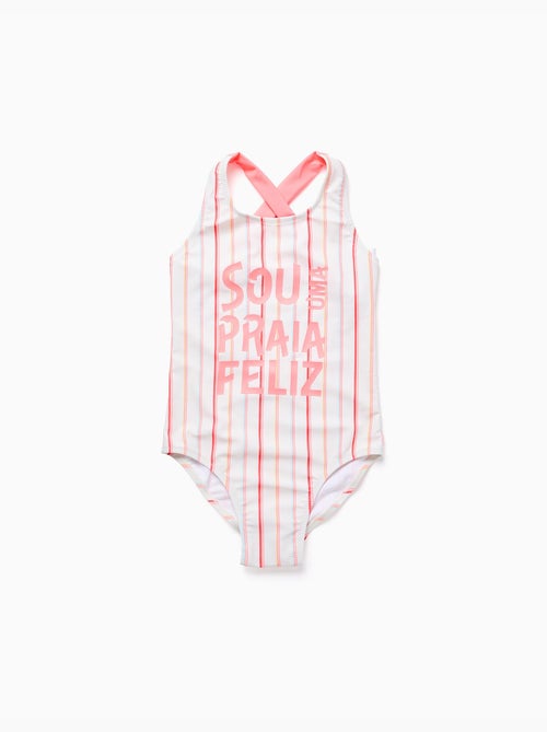 Bañador a rayas con estampado delantero - Kiabi