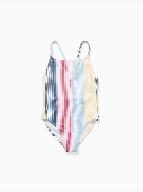 Bañador a rayas con tirantes cruzados You&Me - Kiabi Bañador a rayas con tirantes cruzados You&Me - Kiabi