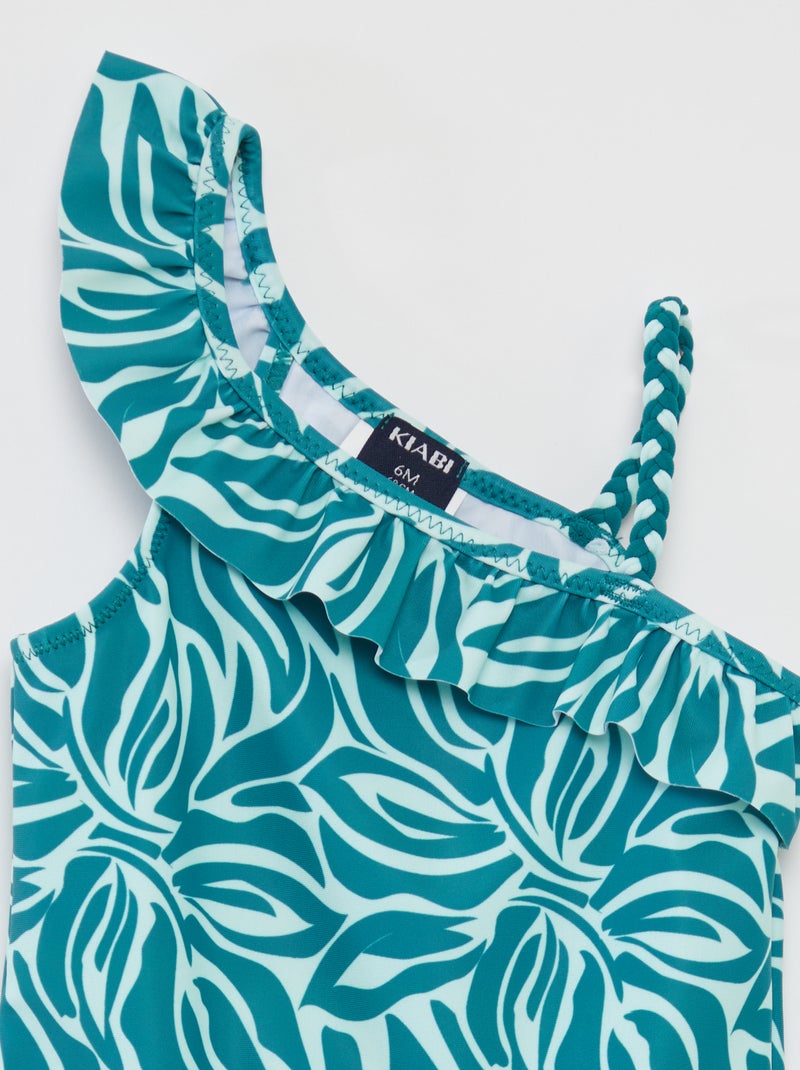 Bañador asimétrico - 1 pieza VERDE - Kiabi