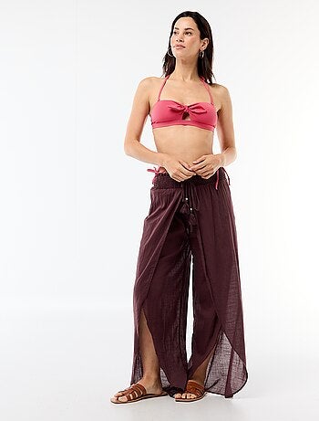 Bañador bandeau con estampado vichy