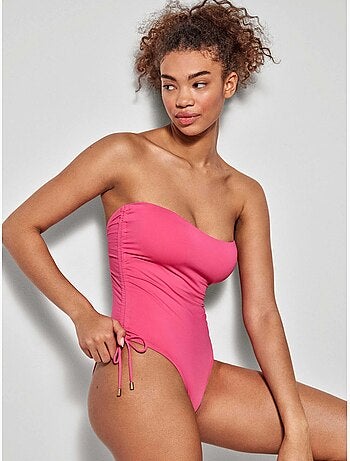 Bañador bandeau desmontable, sin aro, con foam y ajuste lateral