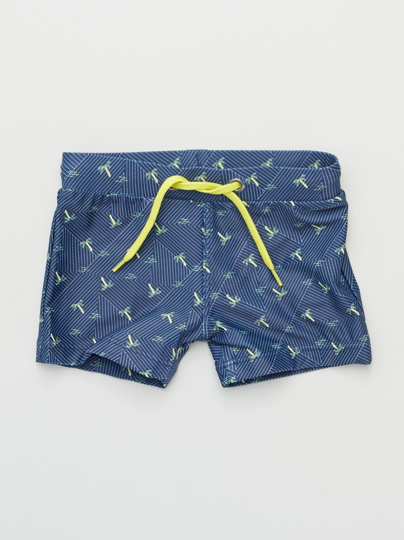 Bañador boxer estampado 'palmeras' azul marino - Kiabi