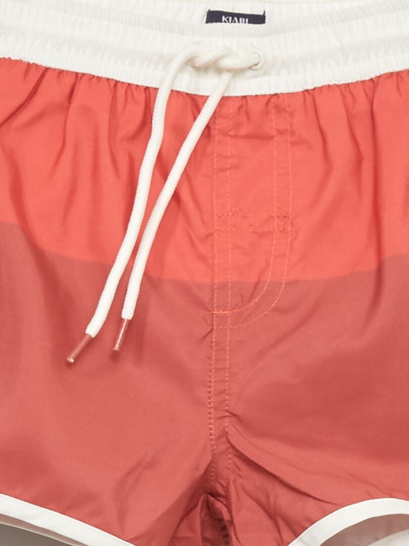 Bañador boxer tricolor ROJO - Kiabi